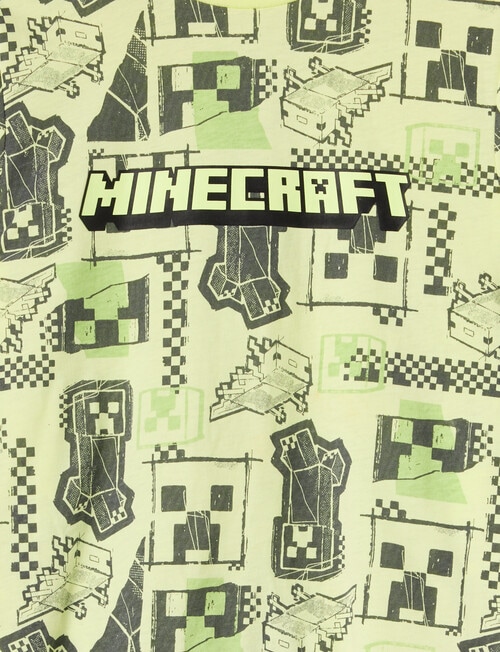 Licensed Minecraft Collage PJ Set, Lime & Charcoal, 3-7 product photo View 02 L