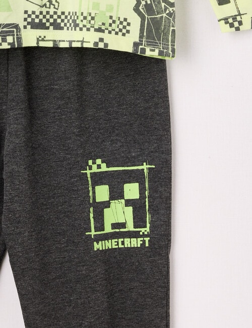 Licensed Minecraft Collage PJ Set, Lime & Charcoal, 3-7 product photo View 03 L