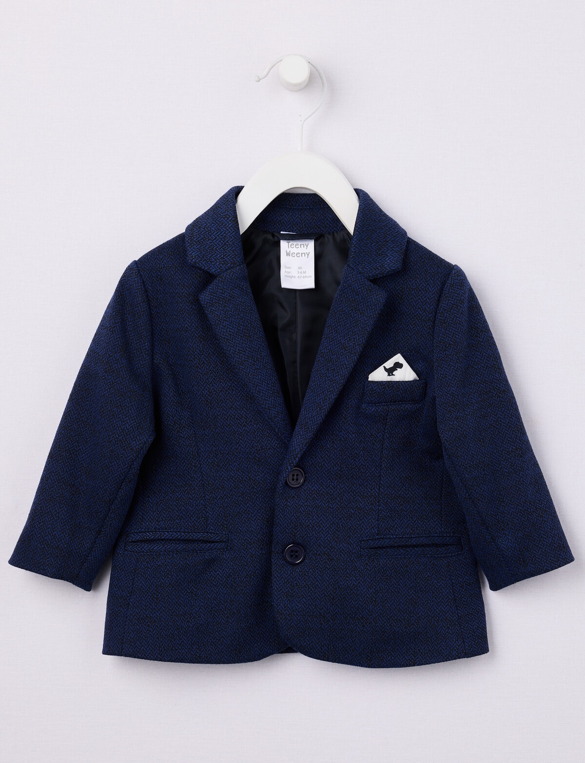 Teeny Weeny All Dressed Up Knit Jacket, Navy Raincoats Jackets