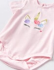 Teeny Weeny All Dressed Up Party Dress & Bodysuit, 2-Piece Set, Rainbow & Powder Pink product photo View 03 S
