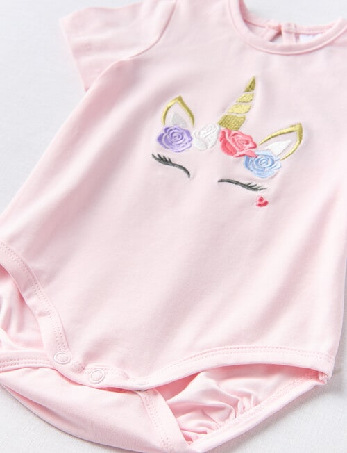 Teeny Weeny All Dressed Up Party Dress & Bodysuit, 2-Piece Set, Rainbow & Powder Pink product photo View 03 L