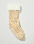 Lyric Sherpa Lined Chenile Socks, 1-Pack, Natural product photo