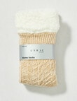 Lyric Sherpa Lined Chenile Socks, 1-Pack, Natural product photo View 02 S