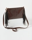 Whistle Accessories Fringe Crossbody Bag, Chocolate Brown product photo View 02 S
