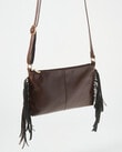 Whistle Accessories Fringe Crossbody Bag, Chocolate Brown product photo View 04 S