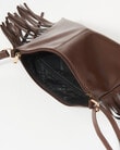 Whistle Accessories Fringe Crossbody Bag, Chocolate Brown product photo View 06 S