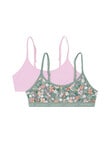 Jockey Preppy Crop Bra, 2-Pack, New Bloom & Ceramic Jade, 8-16 product photo