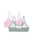Jockey Preppy Crop Bra, 2-Pack, New Bloom & Ceramic Jade, 8-16 product photo View 02 S