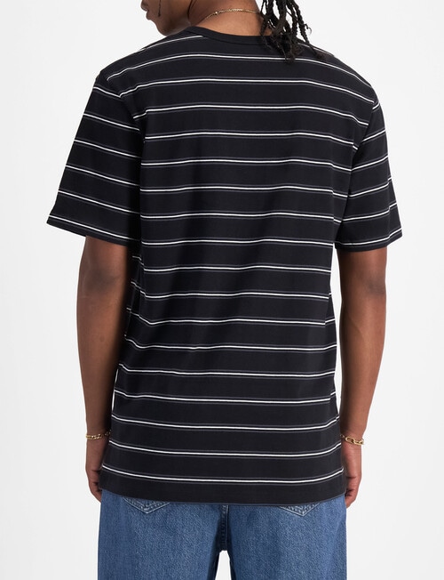 Champion Script Stripe Tee, Black, Stealth & White product photo View 03 L