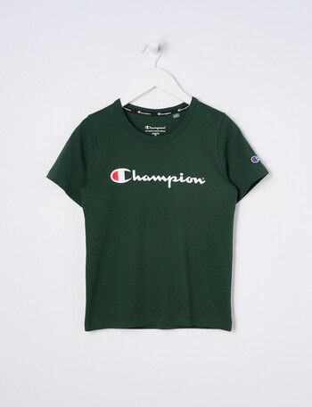 Champion Script Short Sleeve Tee, Dark Green product photo