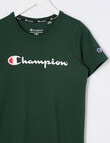 Champion Script Short Sleeve Tee, Dark Green product photo View 02 S