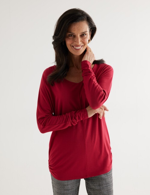 Ella J Drapey Tee, Red product photo