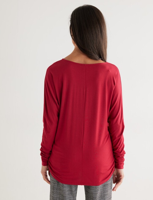 Ella J Drapey Tee, Red product photo View 02 L
