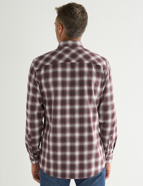Chisel Long Sleeve Shirt Flannel, Dark Red product photo View 02 L