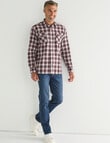 Chisel Long Sleeve Shirt Flannel, Dark Red product photo View 03 S