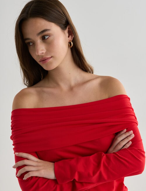 Mineral Hermia Draped Stretch Top, Salsa product photo View 04 L