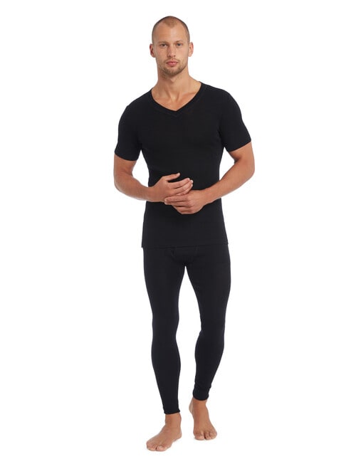 Superfit Merino Rib Short Sleeve V-Neck Top, Black product photo View 03 L