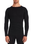 Superfit Merino Rib Long Sleeve Crew Neck Top , Black product photo