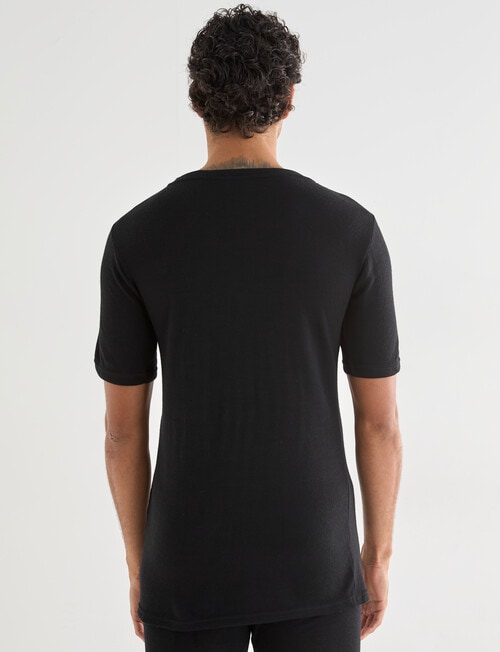 Superfit Merino Bamboo Short Sleeve V Neck Tee, Black product photo View 02 L