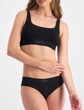 Bonds Bamboo Crop Bra, Black product photo