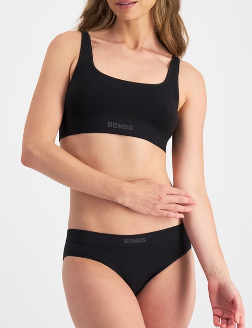 Bonds Bamboo Crop Bra, Black product photo