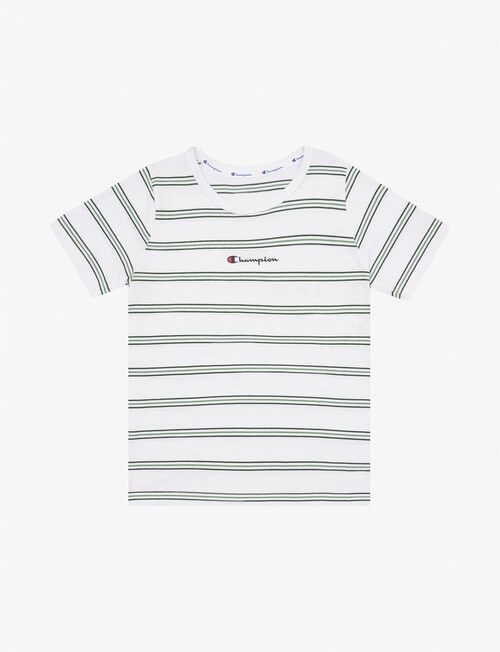 Champion Stripe Short Sleeve Tee, White product photo
