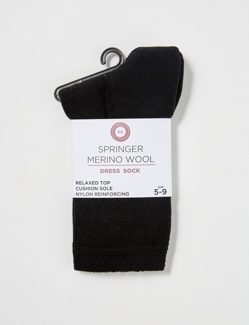 DS Socks Springer Health Merino Crew Sock, Black, 5-11 product photo View 02 L