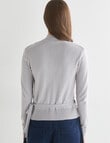 Mineral Edgar Layered Wrap Cardigan, Silver product photo View 02 S