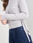 Mineral Edgar Layered Wrap Cardigan, Silver product photo View 04 S