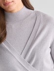 Mineral Edgar Layered Wrap Cardigan, Silver product photo View 06 S