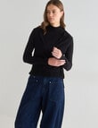Mineral Edgar Layered Wrap Cardigan, Black product photo View 05 S