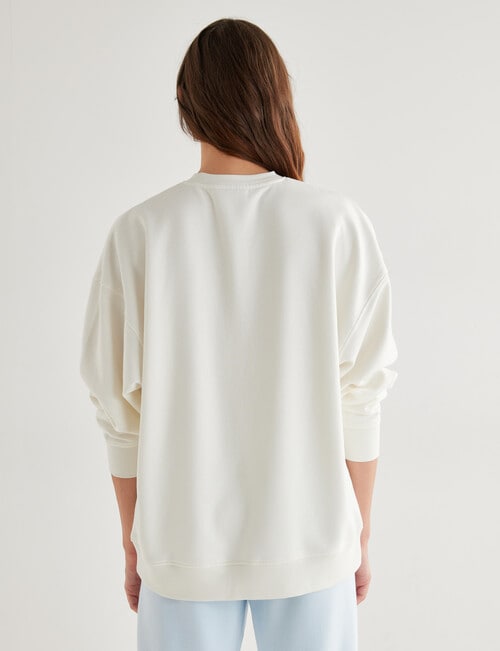 Champion Script Oversized Tonal Crew Top, Pearl product photo View 02 L