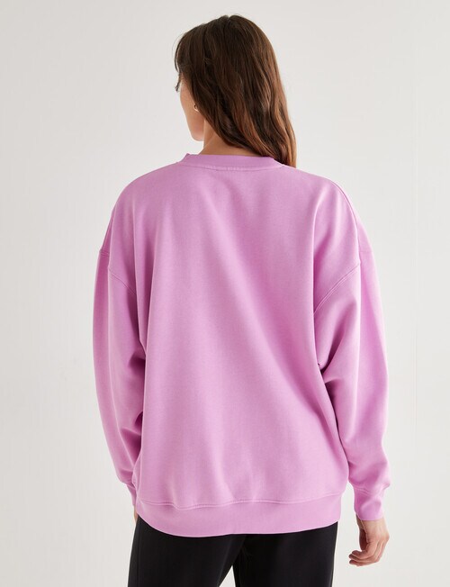 Champion Script Oversized Tonal Crew Top, Carnation Pink product photo View 02 L