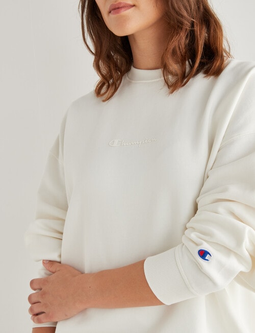 Champion Script Oversized Tonal Crew Top, Pearl product photo View 04 L