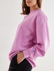 Champion Script Oversized Tonal Crew Top, Carnation Pink product photo View 05 S