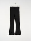Switch Rib Flare Split Hem Full Length Legging, Black product photo