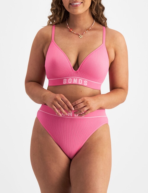 Bonds Retro Rib Wire Free Bra, Pink Kiss, 8-20 product photo View 08 L