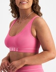 Bonds Retro Rib Deep V Crop, Pink Kiss, 8-18 product photo View 02 S