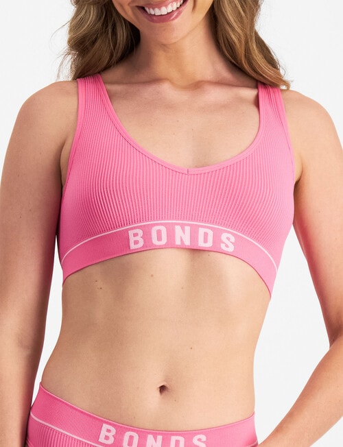 Bonds Retro Rib Deep V Crop, Pink Kiss, 8-18 product photo View 05 L