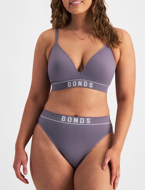 Bonds Retro Rib Hi Bikini Brief, Dove Slate, 8-18 product photo