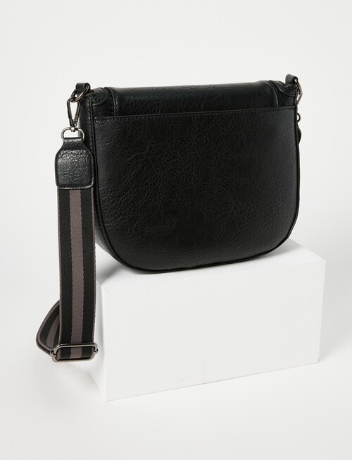 Pronta Moda Rounded Crossbody Bag, Black product photo View 02 L