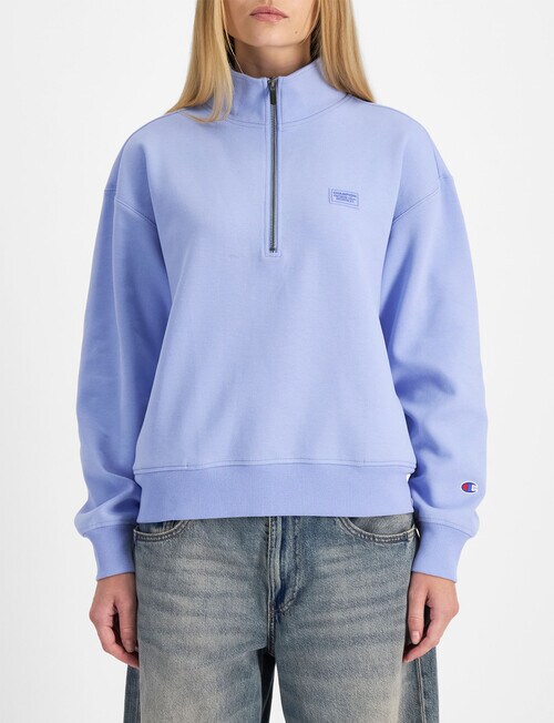 Champion Rochester Base Quarter Zip Sweatshirt, Pewter Blue