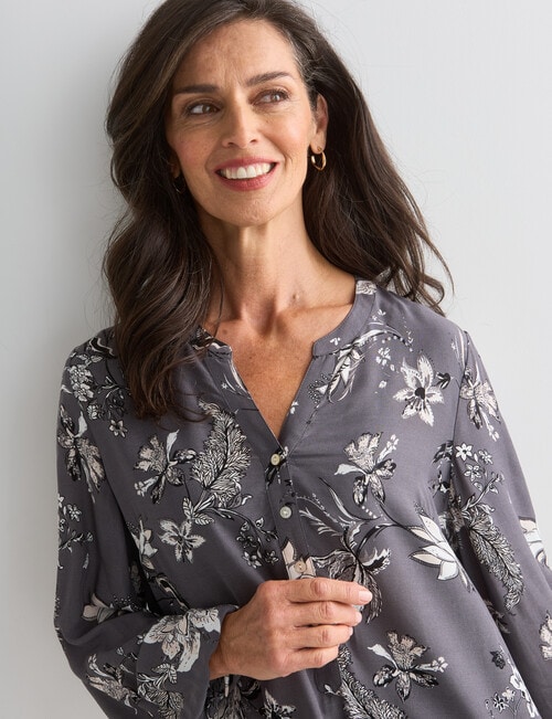 Ella J Border Print Top, Black & Bone product photo View 04 L