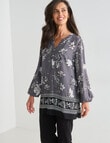 Ella J Border Print Top, Black & Bone product photo View 05 S