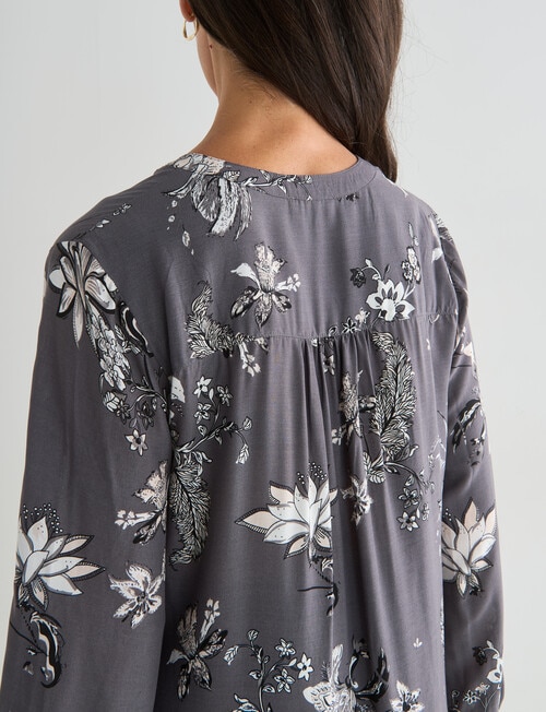 Ella J Border Print Top, Black & Bone product photo View 07 L