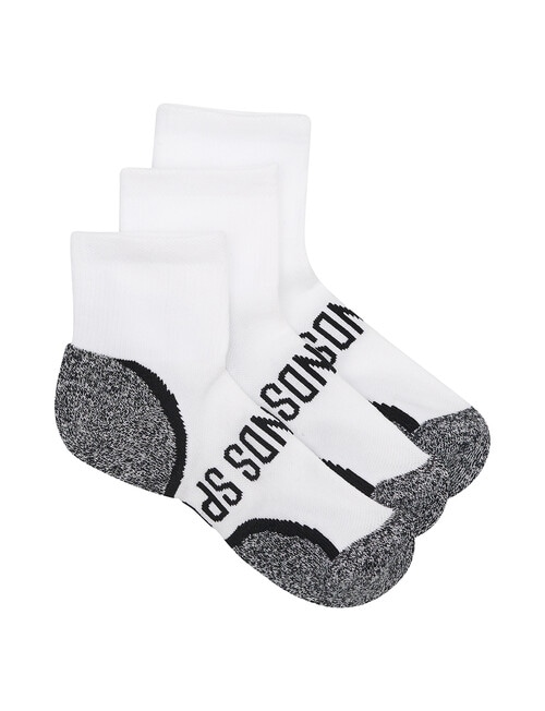 Bonds Ultimate Comfort Quarter Crew Sock, 3-Pack, White, 2-10+ product photo