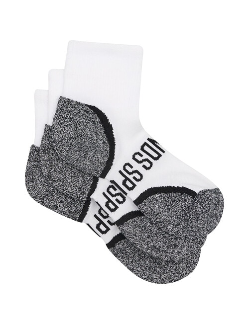 Bonds Ultimate Comfort Quarter Crew Sock, 3-Pack, White, 2-10+ product photo View 02 L