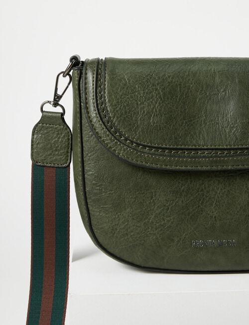 Pronta Moda Rounded Crossbody Bag, Olive product photo View 03 L