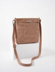 Pronta Moda Lace Embossed Crossbody Bag, Champagne product photo