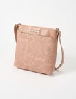 Pronta Moda Lace Embossed Crossbody Bag, Champagne product photo View 03 S